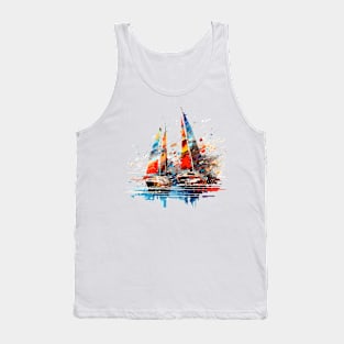 Sailing Boat Sea World Ocean Beauty Discovery Travel Tank Top